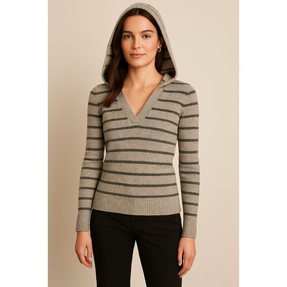 Sweater Banana Republic Hood Hooded Gray Grey Striped Women's WOMAN'S Small - Picture 10 of 10